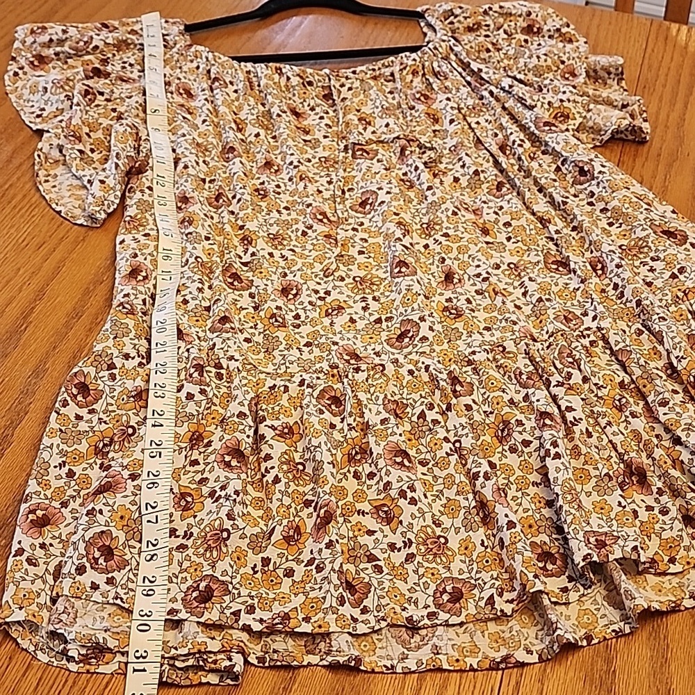 Floral Ruffle Sleeve Women's Dress - Picture 6 of 10